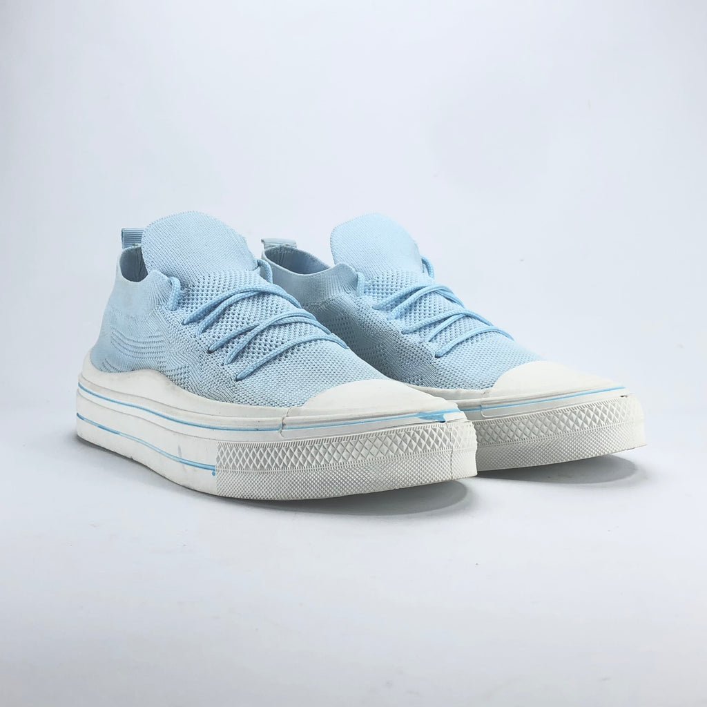 Light Blue Knit low-top Sneakers