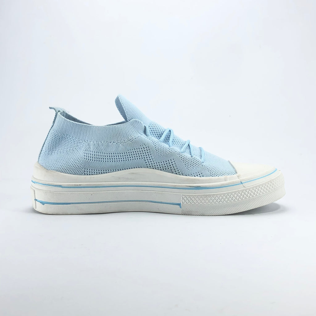 Light Blue Knit low-top Sneakers