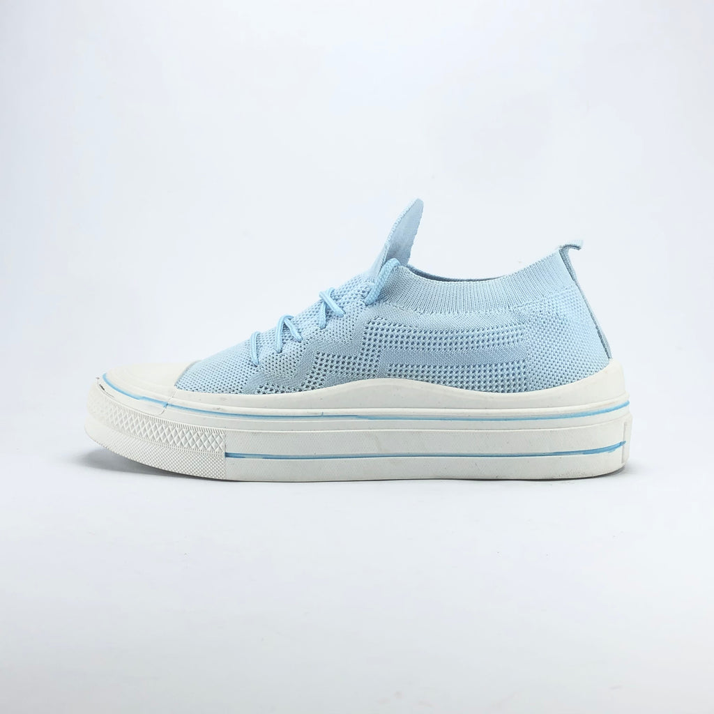 Light Blue Knit low-top Sneakers