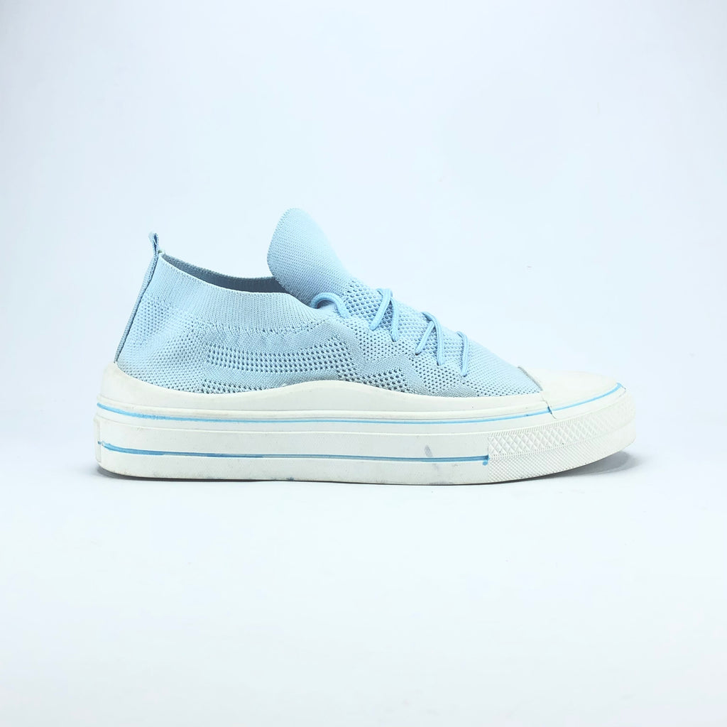 Light Blue Knit low-top Sneakers