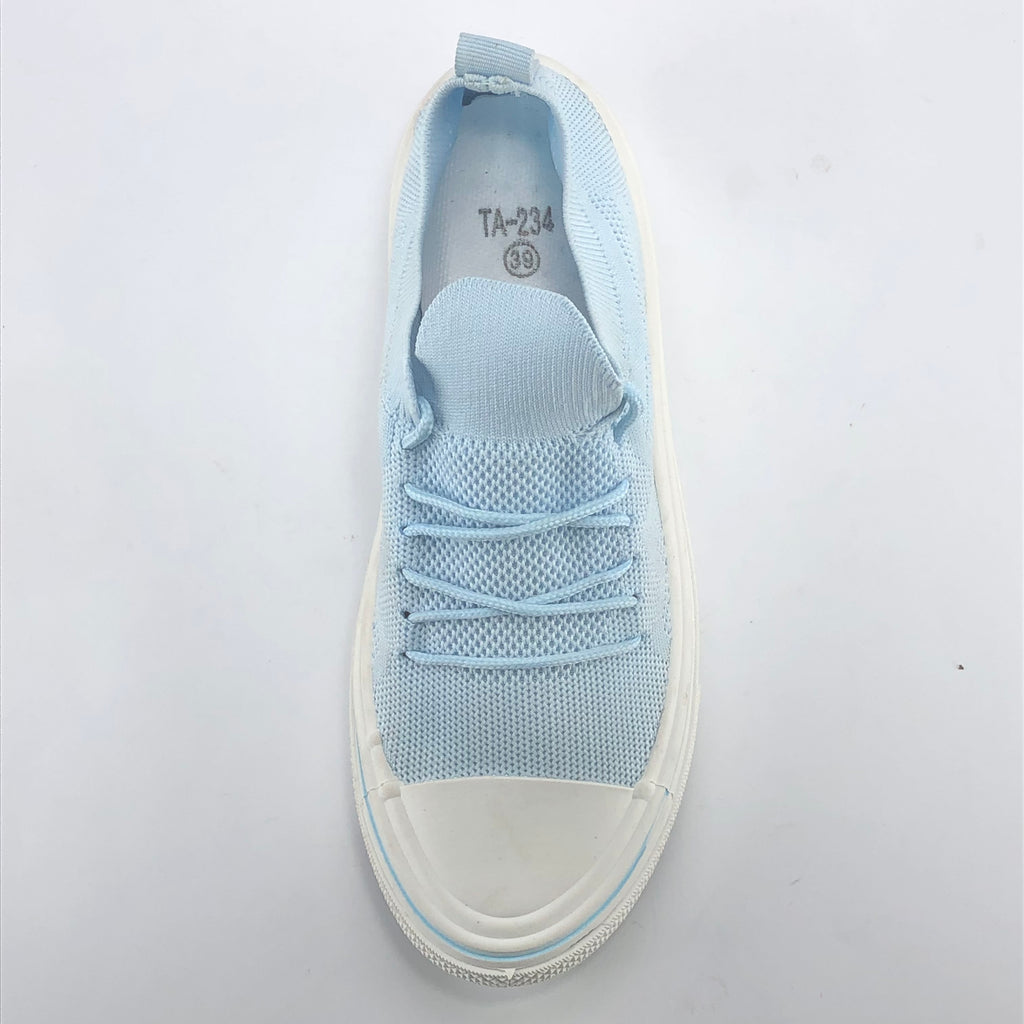 Light Blue Knit low-top Sneakers